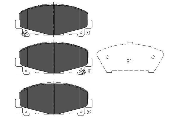 KAVO PARTS Piduriklotsi komplekt,ketaspidur KBP-2050